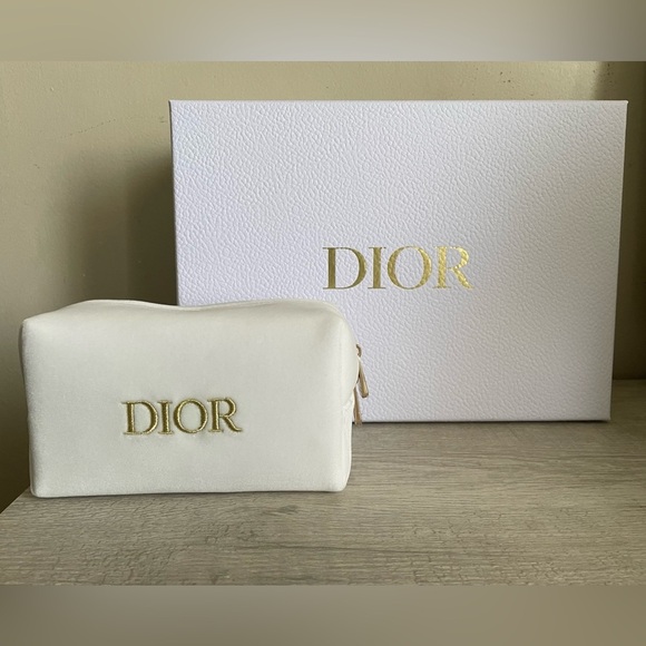 Authentic Dior White and Gold Cosmetic Bag. New. Comes with box. - Picture 1 of 8